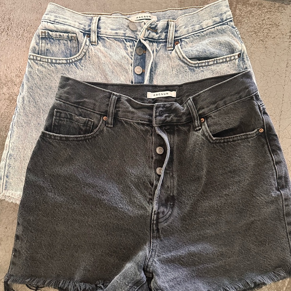 PacSun Denim Shorts Set - Black and Light Blue